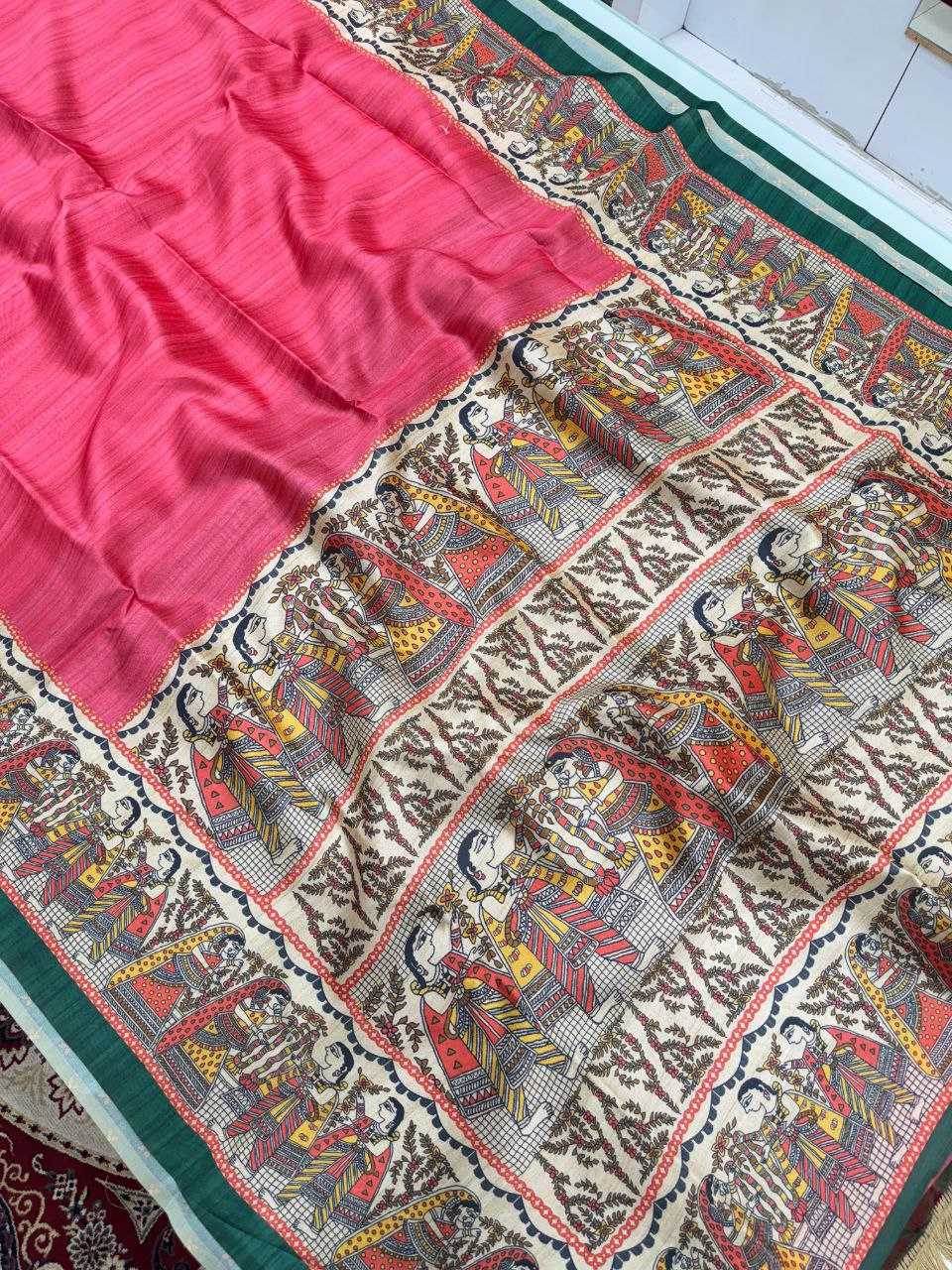 Ynf Tussar Silk KESH532 YOGITA 110 Silk Sarees Wholesale Kalamkari Silk Sarees Manufacturer