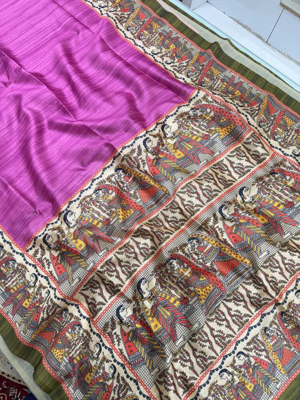 Ynf Tussar Silk KESH532 YOGITA 110 Silk Sarees Wholesale Kalamkari Silk Sarees Manufacturer
