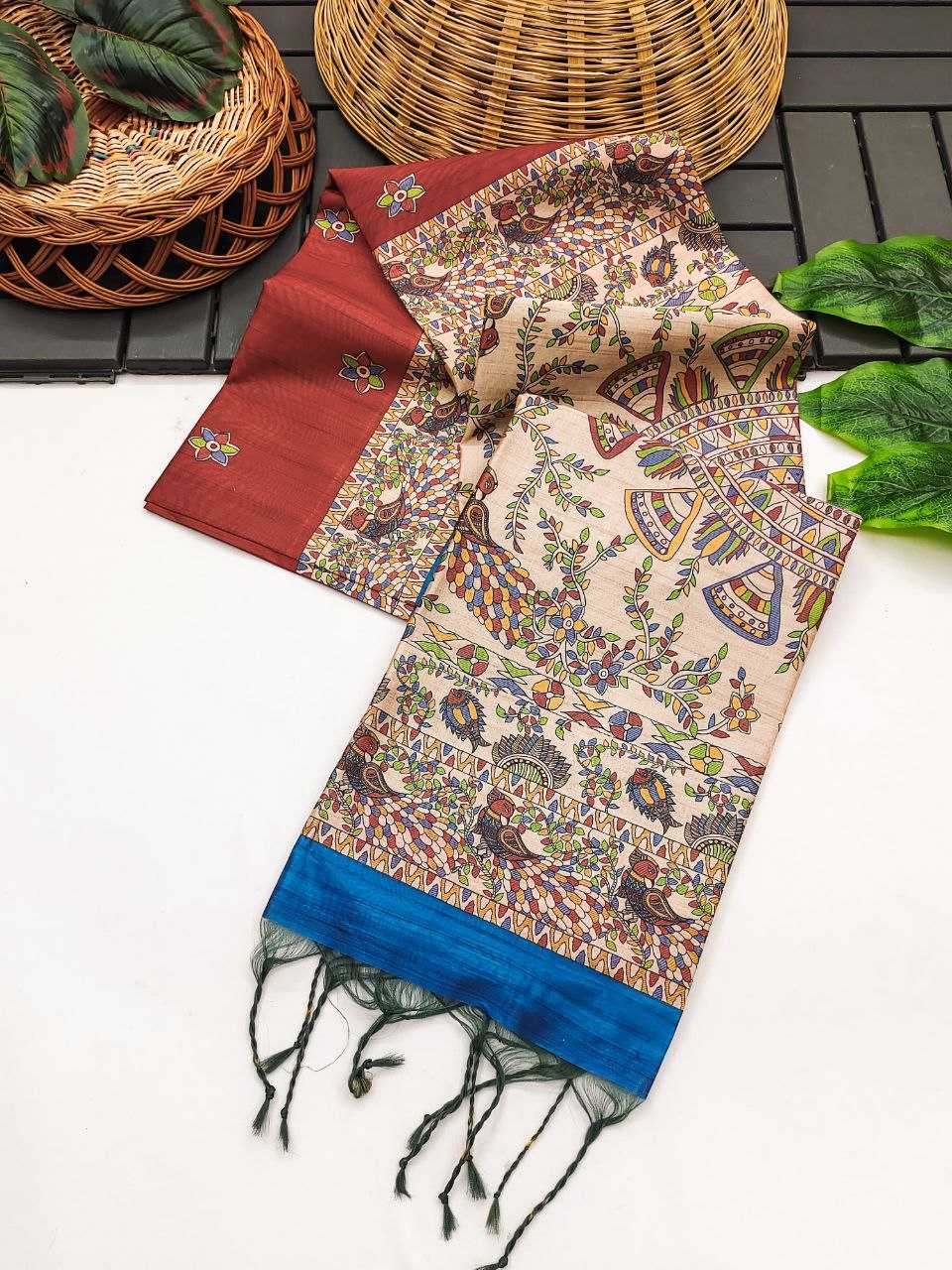 Ynf Tussar Silk KESH532 YOGITA 112 Sarees Wedding Collections Festive Collections Wholesale Madhubani Sarees Traditional Sarees Tussar Sarees Manufacturer