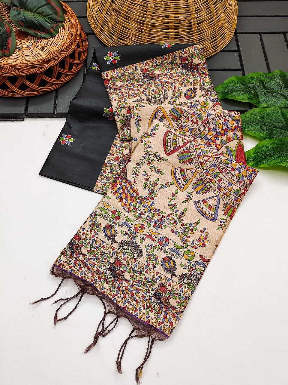 Ynf Tussar Silk KESH532 YOGITA 112 Sarees Wedding Collections Festive Collections Wholesale Madhubani Sarees Traditional Sarees Tussar Sarees Manufacturer