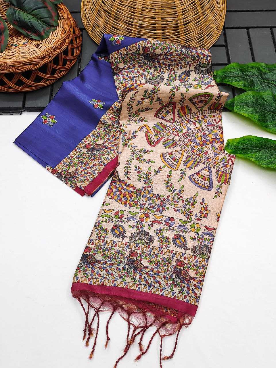 Ynf Tussar Silk KESH532 YOGITA 112 Sarees Wedding Collections Festive Collections Wholesale Madhubani Sarees Traditional Sarees Tussar Sarees Manufacturer