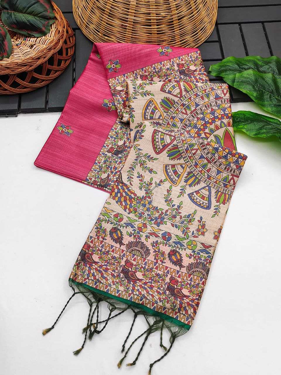 Ynf Tussar Silk KESH532 YOGITA 112 Sarees Wedding Collections Festive Collections Wholesale Madhubani Sarees Traditional Sarees Tussar Sarees Manufacturer
