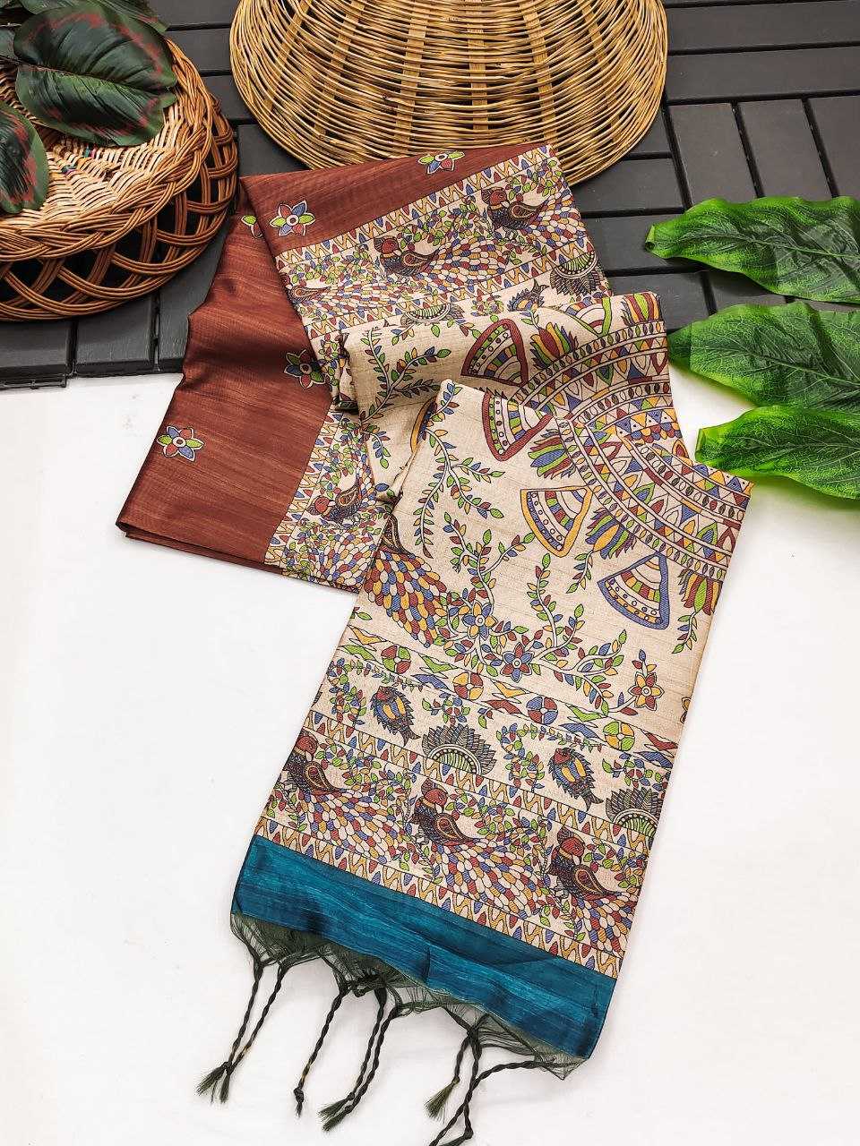 Ynf Tussar Silk KESH532 YOGITA 112 Sarees Wedding Collections Festive Collections Wholesale Madhubani Sarees Traditional Sarees Tussar Sarees Manufacturer