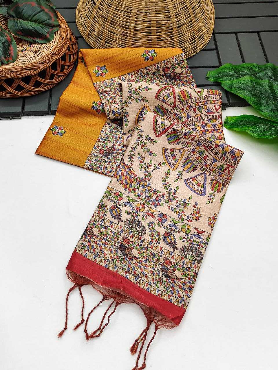 Ynf Tussar Silk KESH532 YOGITA 112 Sarees Wedding Collections Festive Collections Wholesale Madhubani Sarees Traditional Sarees Tussar Sarees Manufacturer