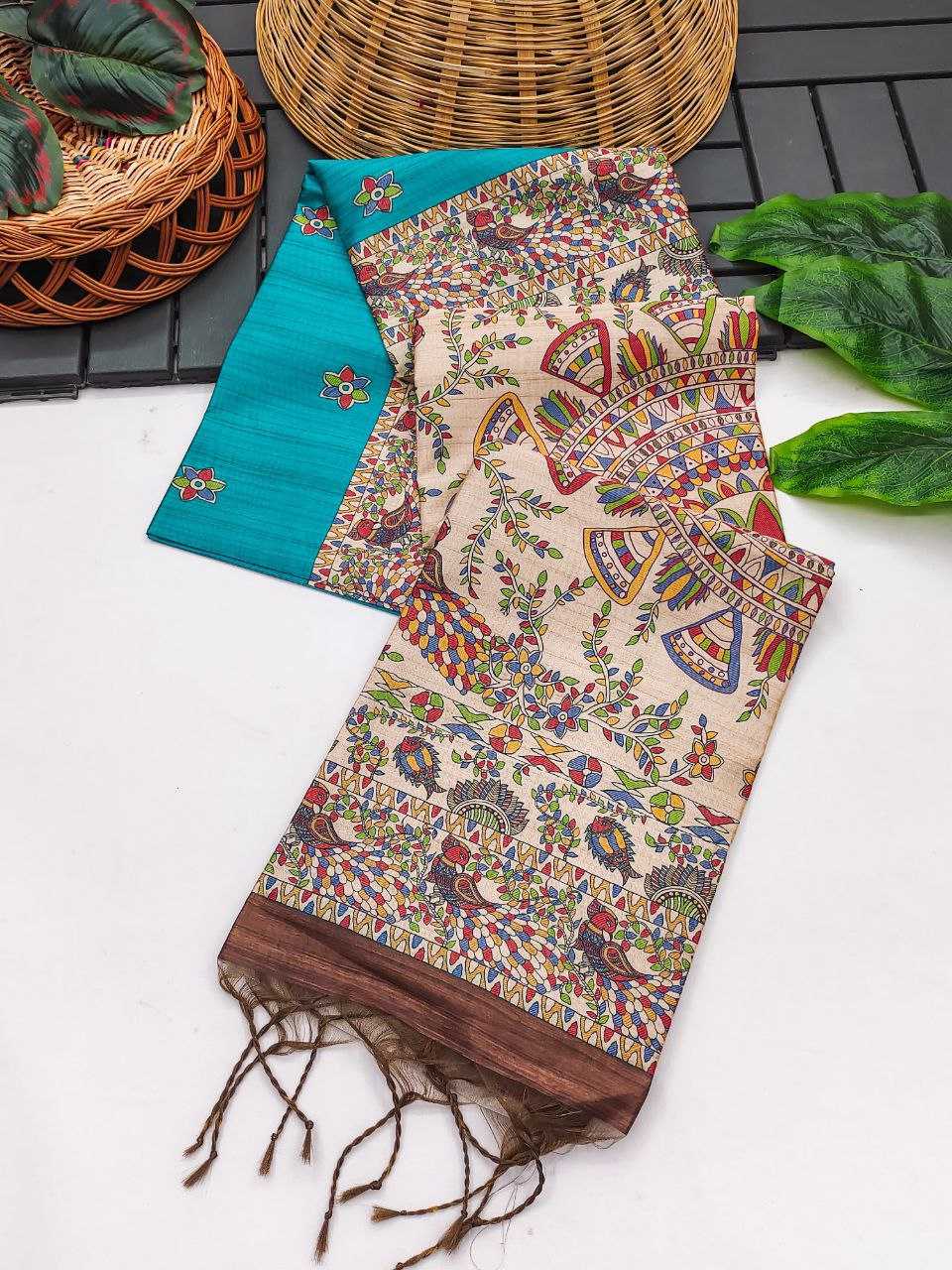 Ynf Tussar Silk KESH532 YOGITA 112 Sarees Wedding Collections Festive Collections Wholesale Madhubani Sarees Traditional Sarees Tussar Sarees Manufacturer