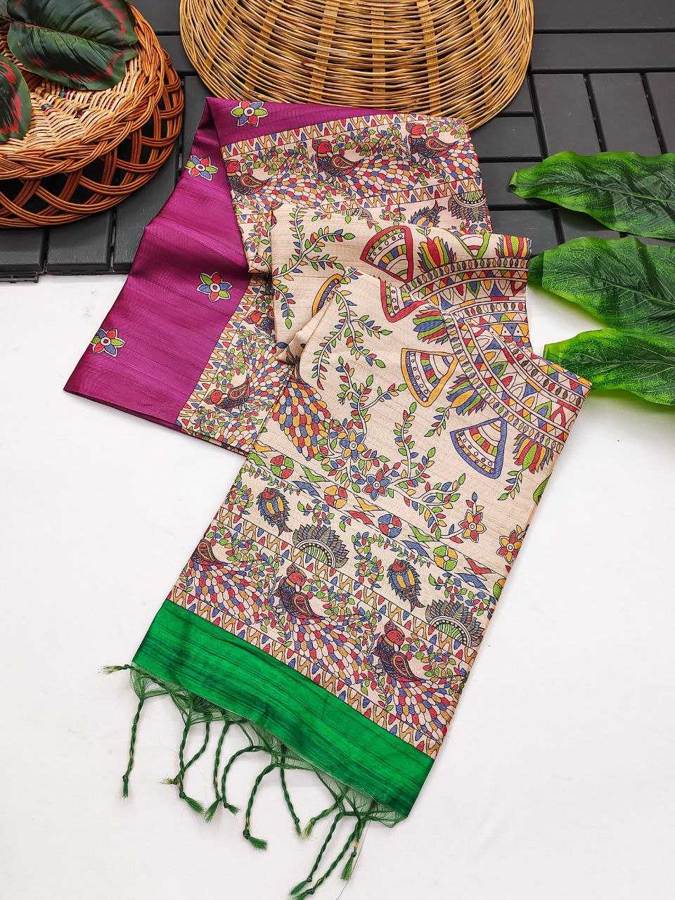 Ynf Tussar Silk KESH532 YOGITA 112 Sarees Wedding Collections Festive Collections Wholesale Madhubani Sarees Traditional Sarees Tussar Sarees Manufacturer