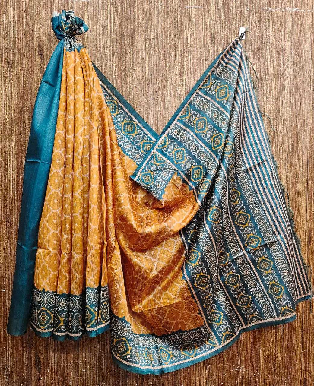 Ynf Tussar Silk KESH532 Yogita Butti 3 Silk Sarees Wholesale Traditional Silk Sarees Ikkat Silk Sarees Manufacturer