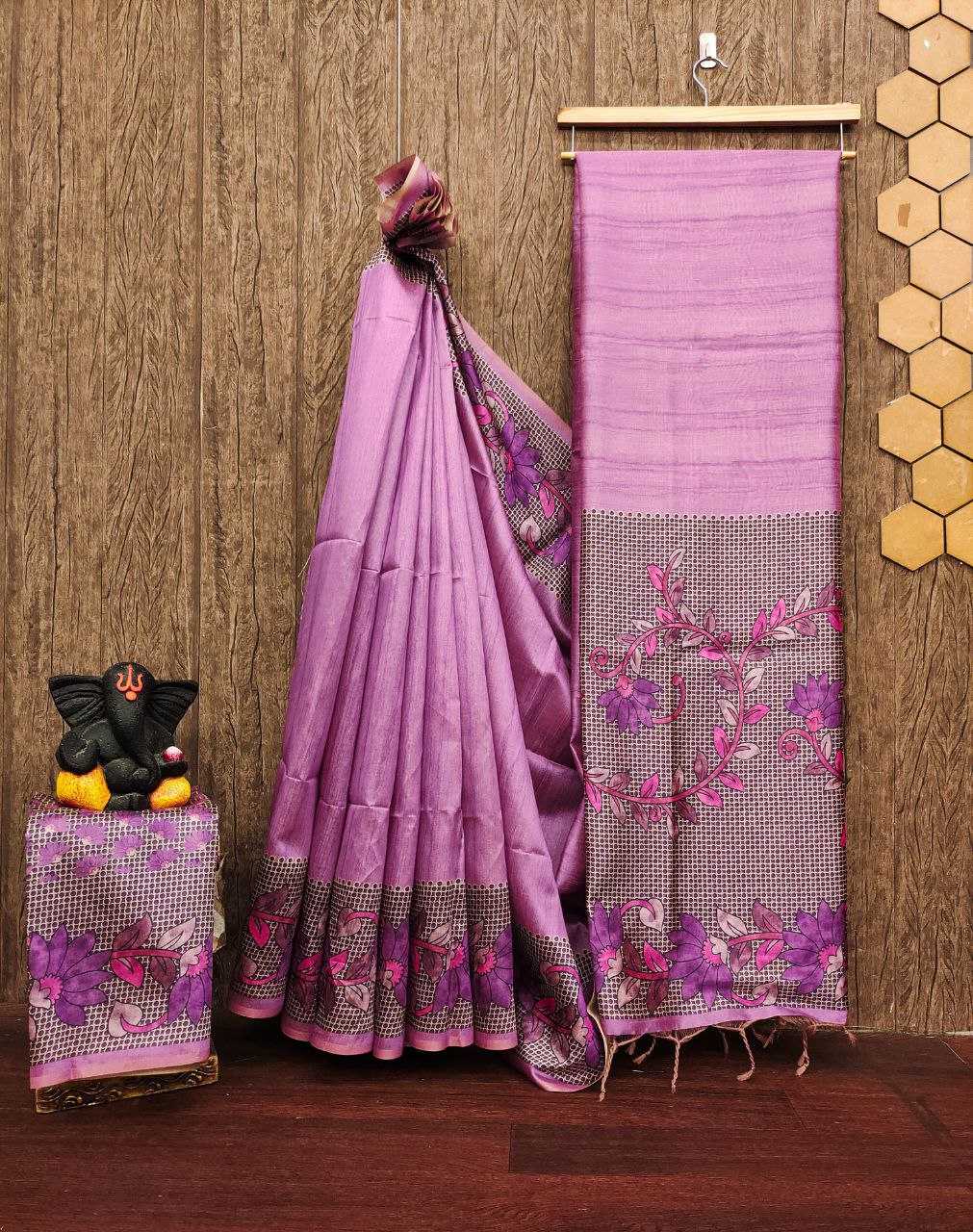 Ynf Tussar Silk KESH532 YOGITA FLOWER Silk Sarees Wholesale Tussar Silk Sarees Manufacturer