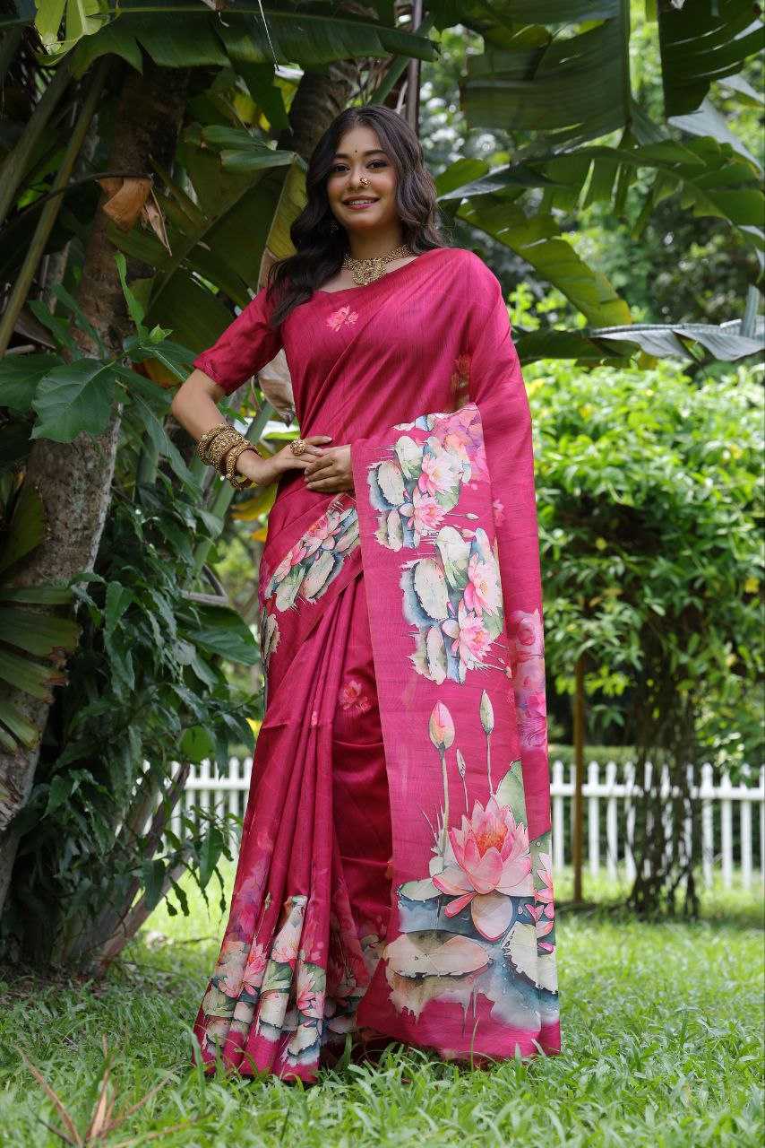 Ynf Tussar Silk KESH532 YOGITA LOTUS 3 Silk Sarees Wholesale Tussar Silk Sarees Manufacturer