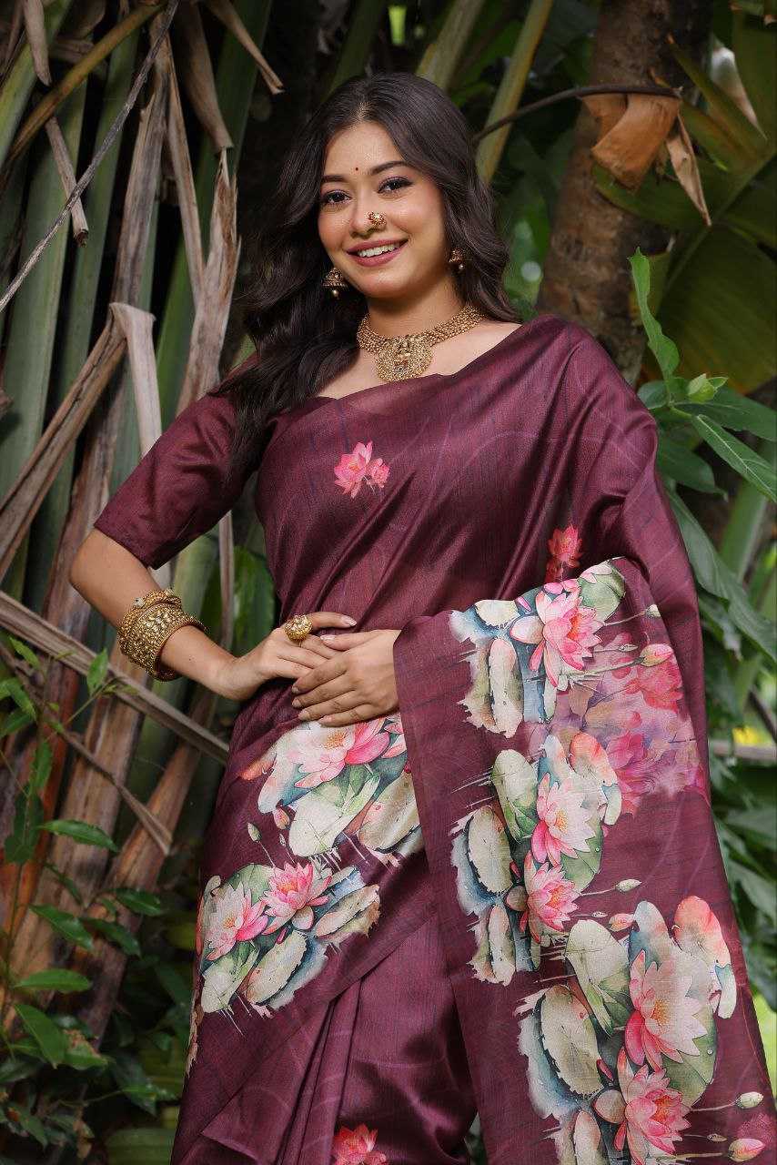 Ynf Tussar Silk KESH532 YOGITA LOTUS 3 Silk Sarees Wholesale Tussar Silk Sarees Manufacturer