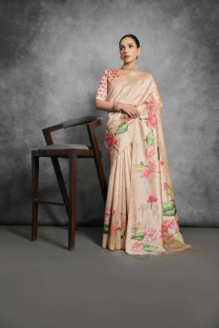 Ynf Tussar Silk KESH532 YOGITA LOTUS Silk Sarees Wholesale Tussar Silk Sarees Manufacturer
