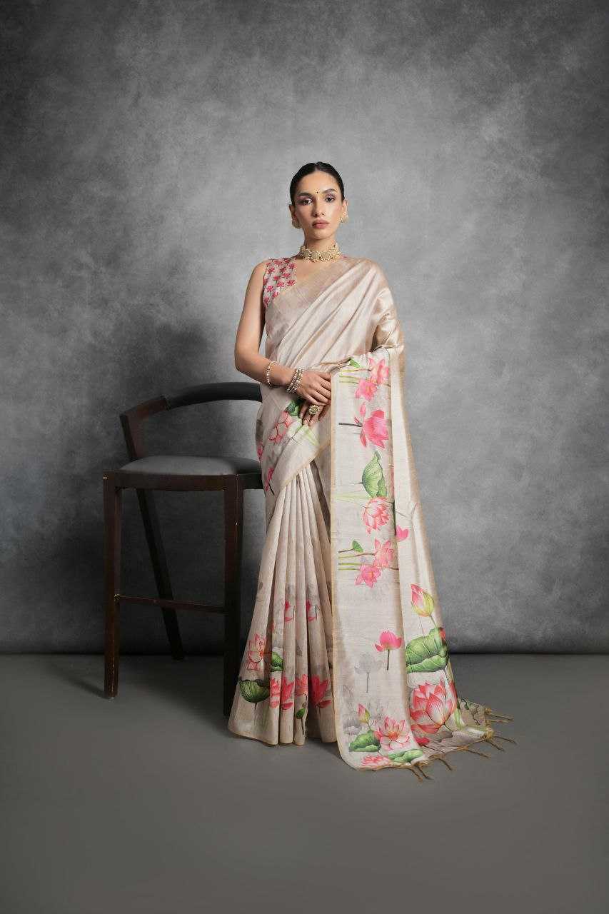 Ynf Tussar Silk KESH532 YOGITA LOTUS Silk Sarees Wholesale Tussar Silk Sarees Manufacturer