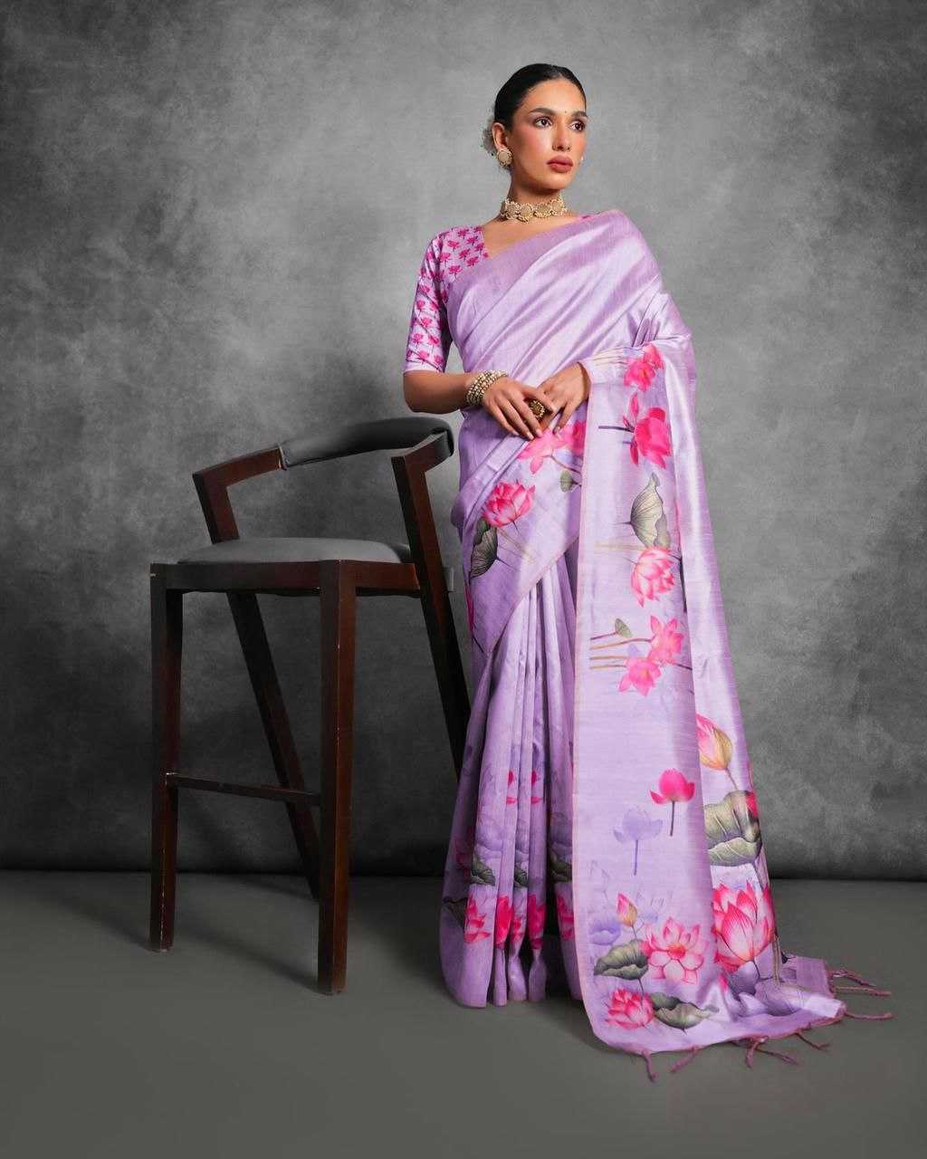 Ynf Tussar Silk KESH532 YOGITA LOTUS Silk Sarees Wholesale Tussar Silk Sarees Manufacturer