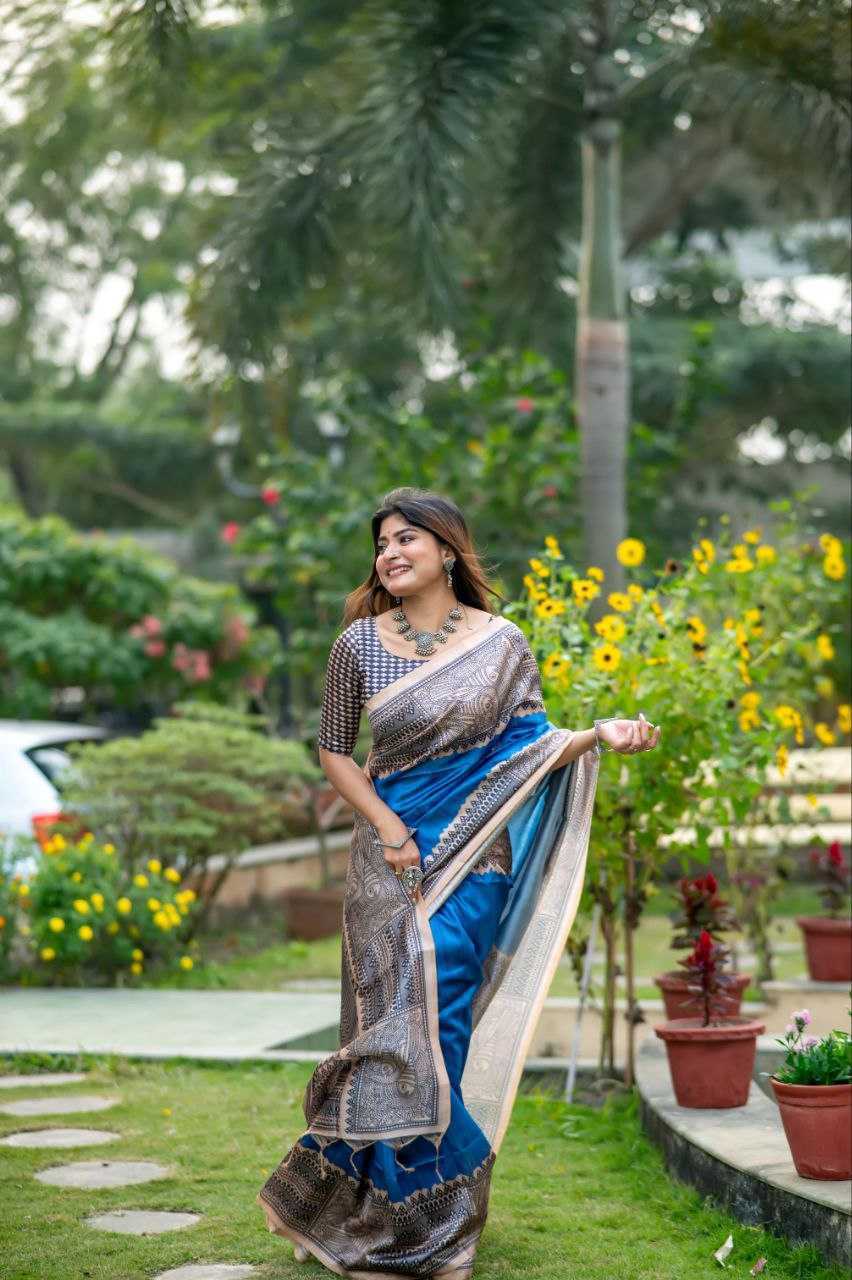 Ynf Tussar Silk KESH532 YOGITA MADHUBANI 3 Sarees Wedding Collections Festive Collections Wholesale Printed Sarees Madhubani Sarees Tussar Sarees Manufacturer