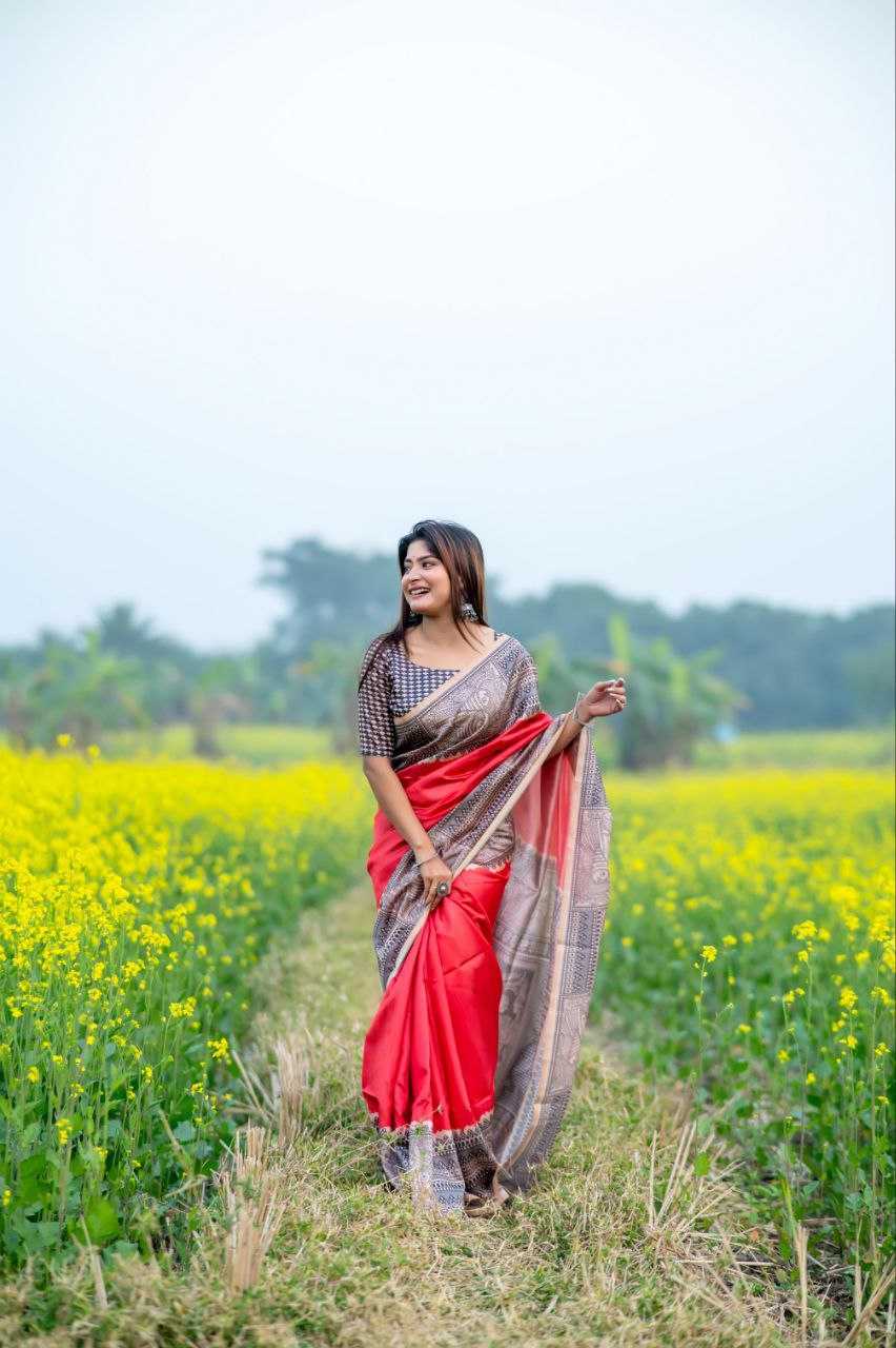 Ynf Tussar Silk KESH532 YOGITA MADHUBANI 3 Sarees Wedding Collections Festive Collections Wholesale Printed Sarees Madhubani Sarees Tussar Sarees Manufacturer