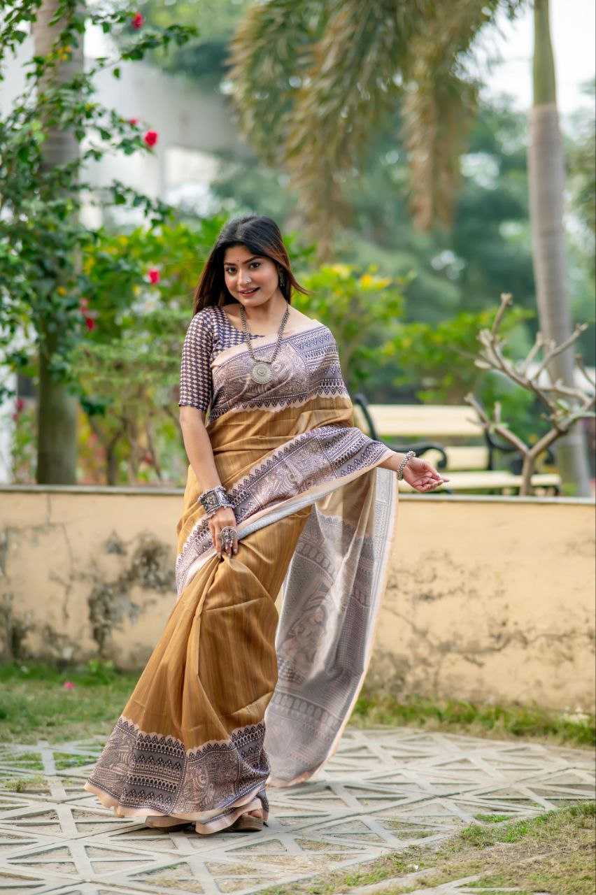Ynf Tussar Silk KESH532 YOGITA MADHUBANI 3 Sarees Wedding Collections Festive Collections Wholesale Printed Sarees Madhubani Sarees Tussar Sarees Manufacturer