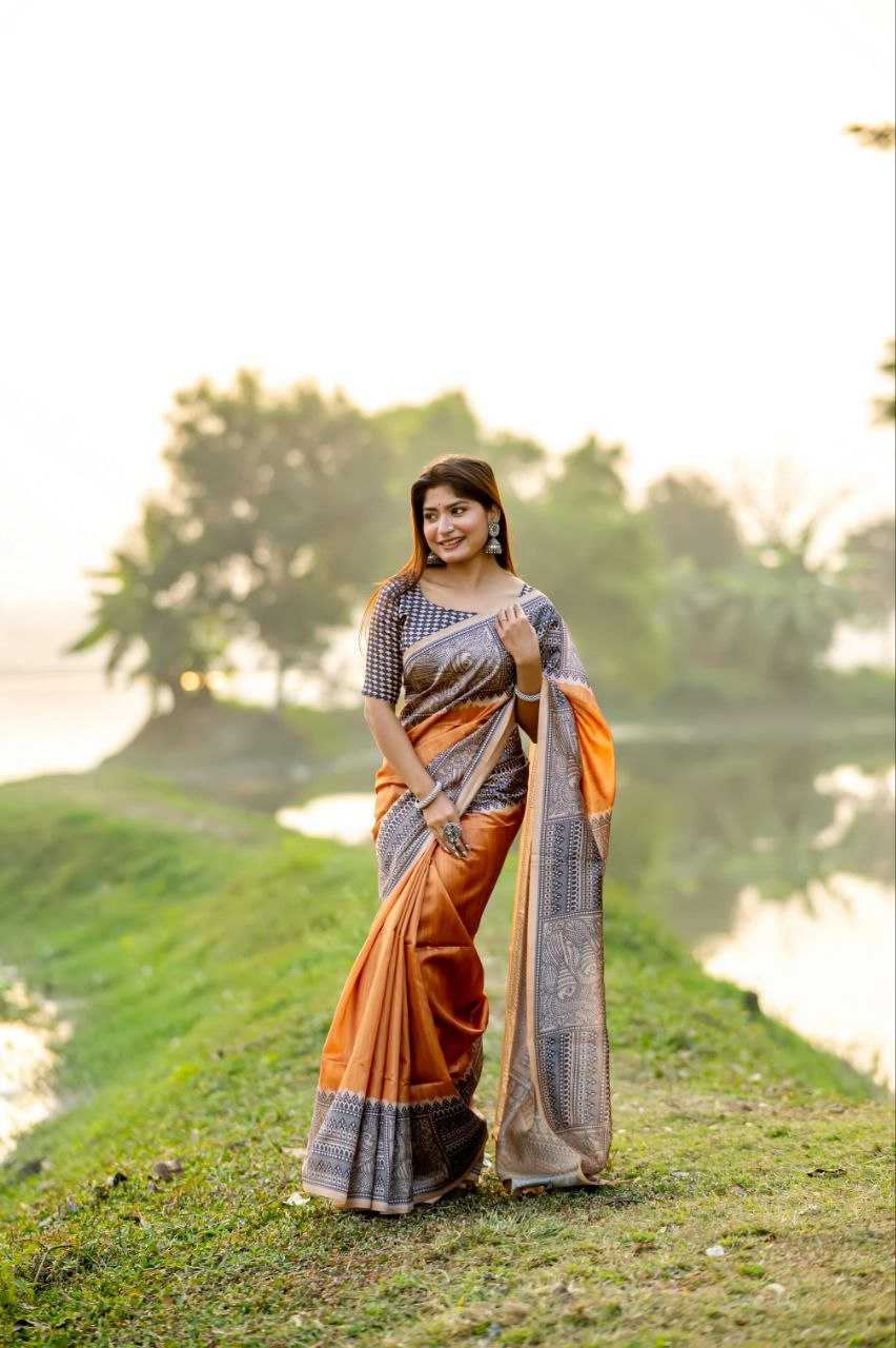 Ynf Tussar Silk KESH532 YOGITA MADHUBANI 3 Sarees Wedding Collections Festive Collections Wholesale Printed Sarees Madhubani Sarees Tussar Sarees Manufacturer