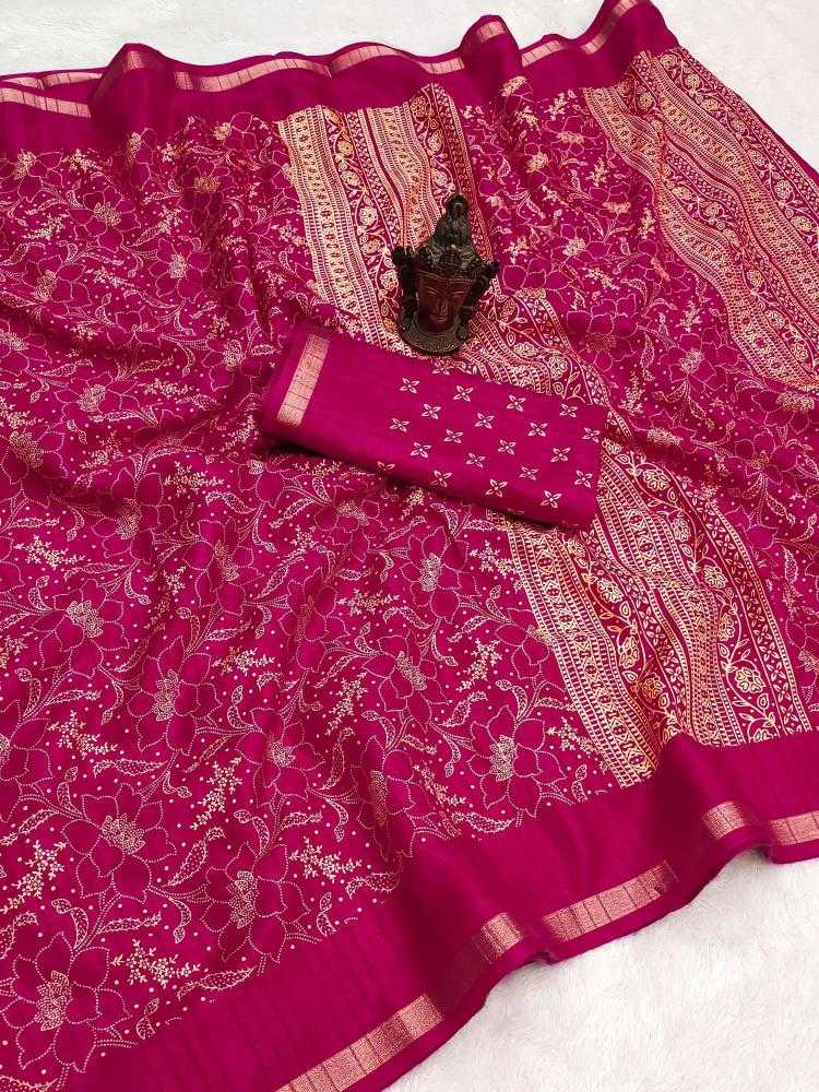 Ynf Tussar Silk RIN118 DANDI Silk Sarees Wholesale Tussar Silk Sarees Printed Silk Saree Zari Border Silk Sarees Manufacturer