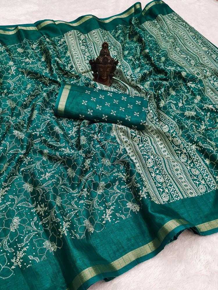 Ynf Tussar Silk RIN118 DANDI Silk Sarees Wholesale Tussar Silk Sarees Printed Silk Saree Zari Border Silk Sarees Manufacturer