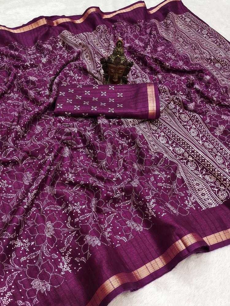 Ynf Tussar Silk RIN118 DANDI Silk Sarees Wholesale Tussar Silk Sarees Printed Silk Saree Zari Border Silk Sarees Manufacturer