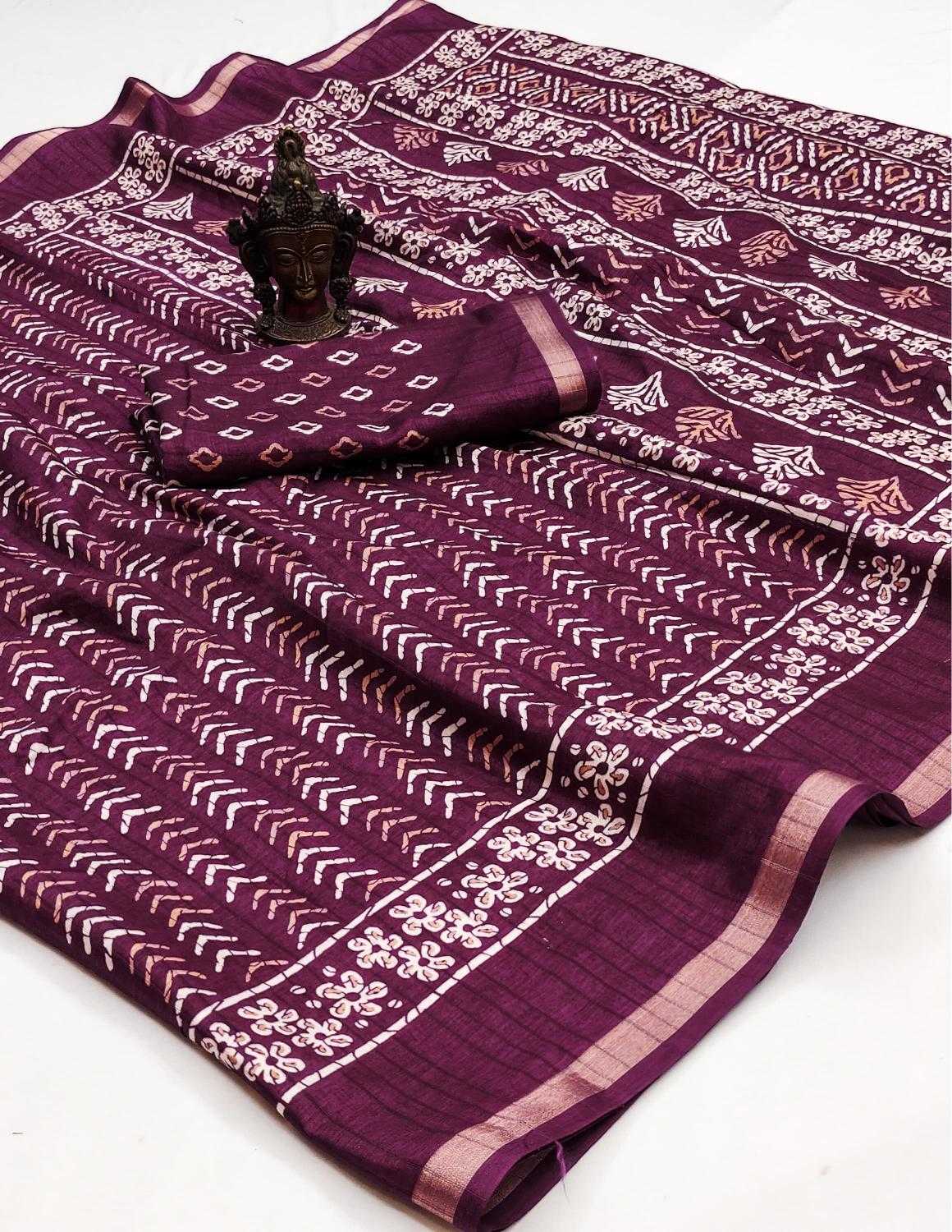 Ynf Tussar Silk RIN118 SAURABH Silk Sarees Wholesale Tussar Silk Sarees Printed Silk Saree Zari Border Silk Sarees Manufacturer