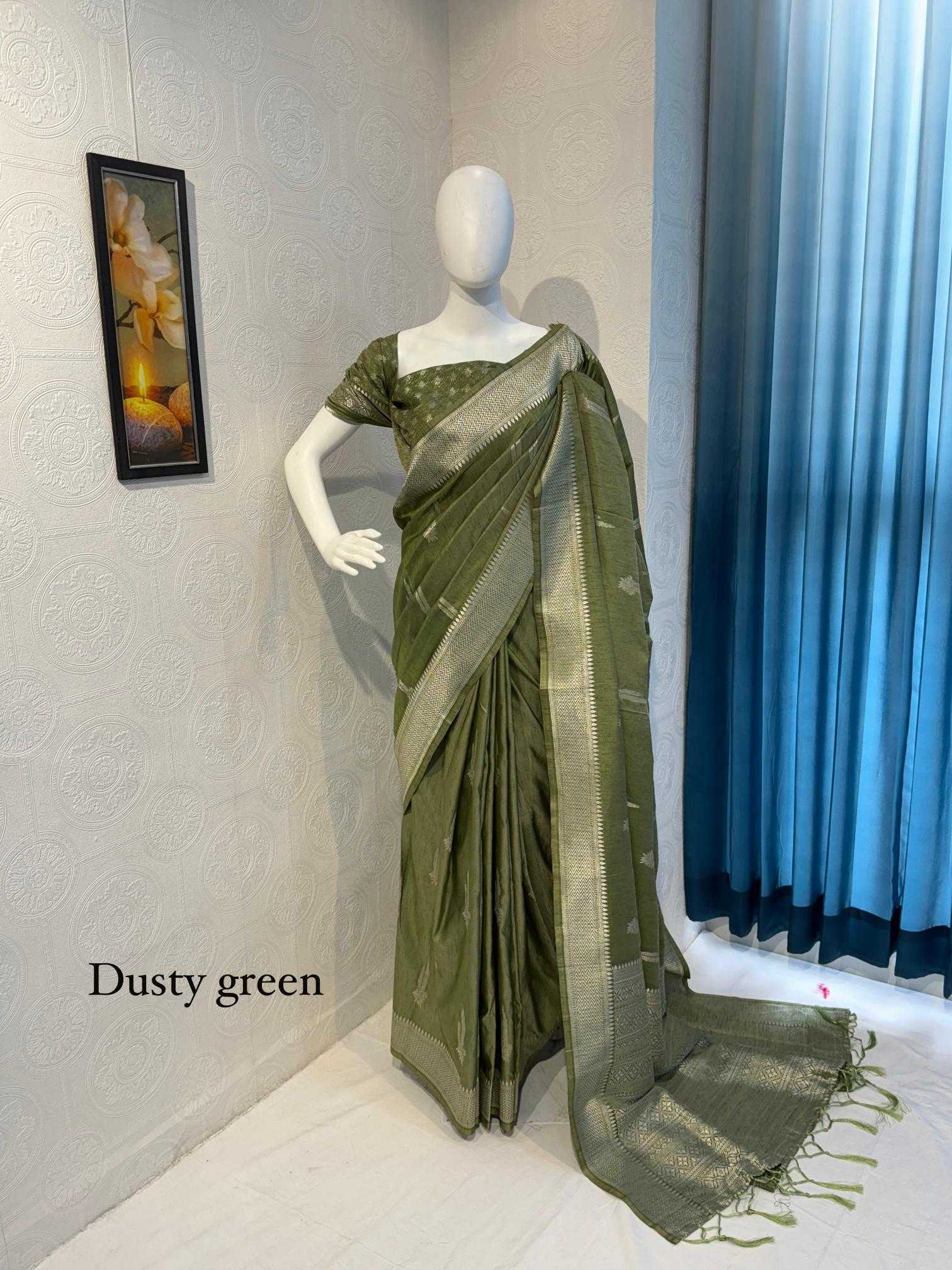 Ynf Tussar Silk RIN118 STERIO Silk Sarees Wholesale Tussar Silk Sarees Designer Silk Sarees Zari Border Silk Sarees Manufacturer