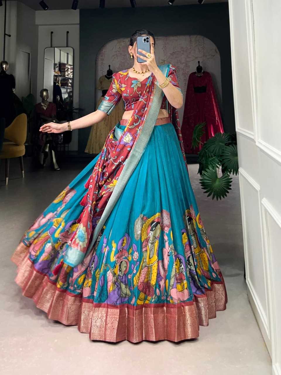 Ynf Tussar Silk RIN207 1568 Lehengas Wholesale Traditional Lehenga Silk Lehenga Printed Lehenga Manufacturer