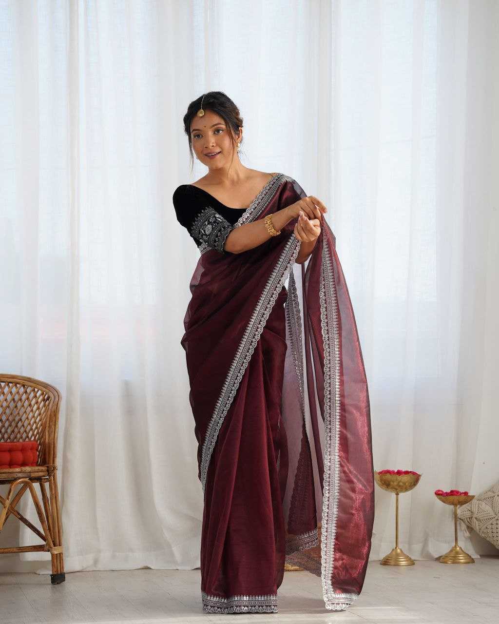 Ynf Twill Net KESH486 photoshoot Sarees Wedding Collections Festive Collections Wholesale Net Sarees Sequins Work Saree Sarees With Blouse Manufacturer