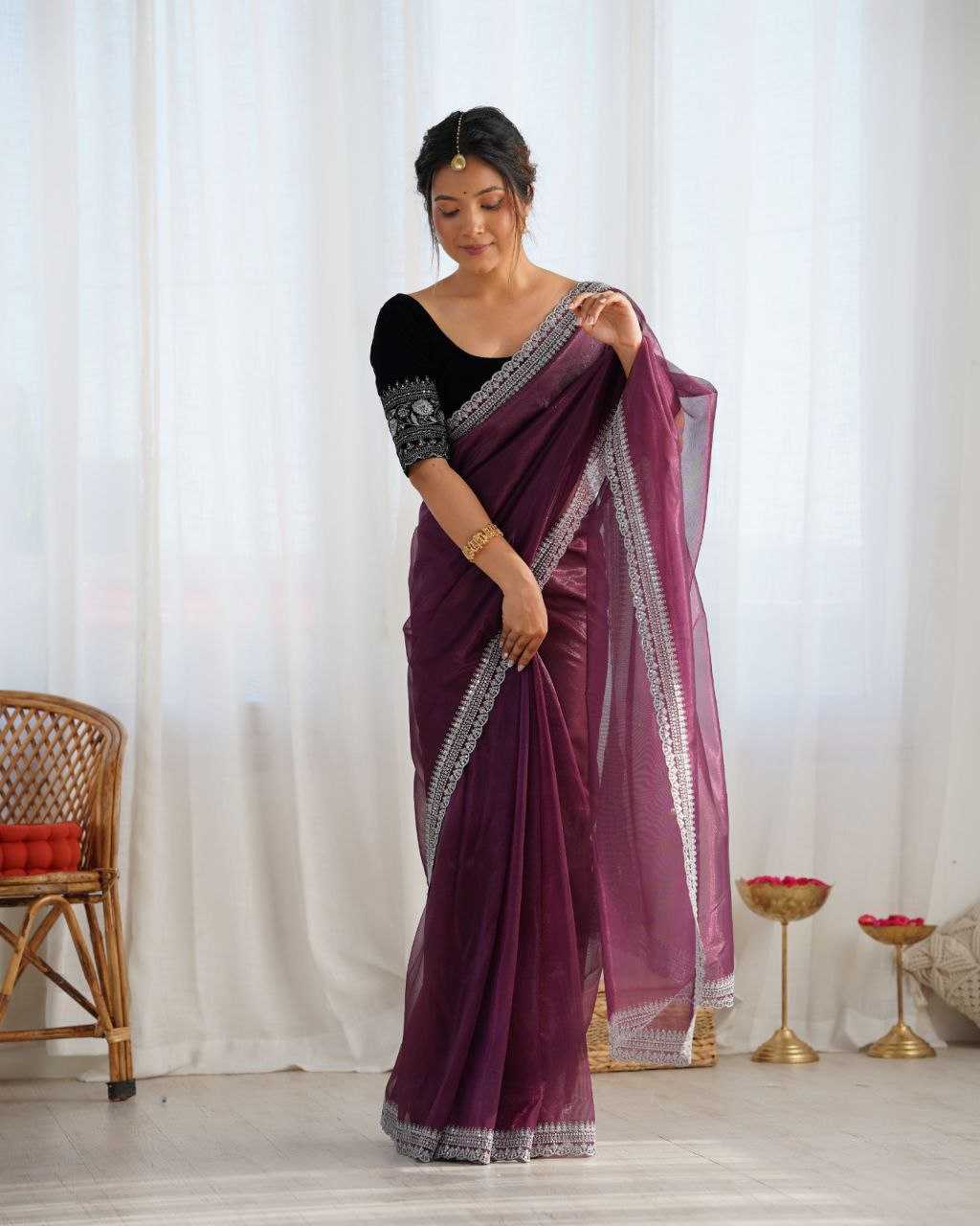 Ynf Twill Net KESH486 photoshoot Sarees Wedding Collections Festive Collections Wholesale Net Sarees Sequins Work Saree Sarees With Blouse Manufacturer