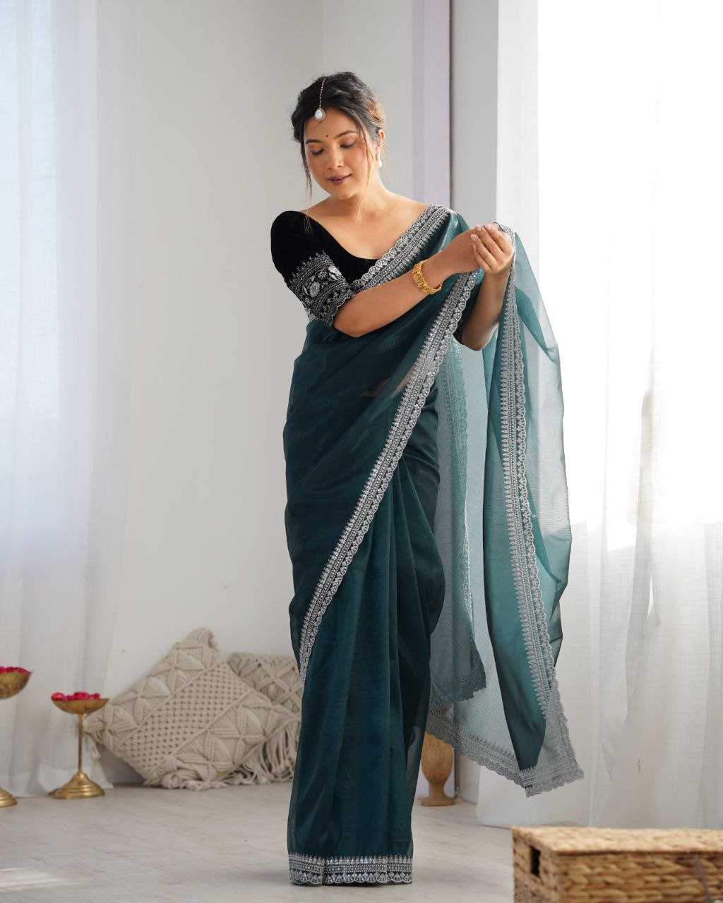 Ynf Twill Net KESH486 photoshoot Sarees Wedding Collections Festive Collections Wholesale Net Sarees Sequins Work Saree Sarees With Blouse Manufacturer