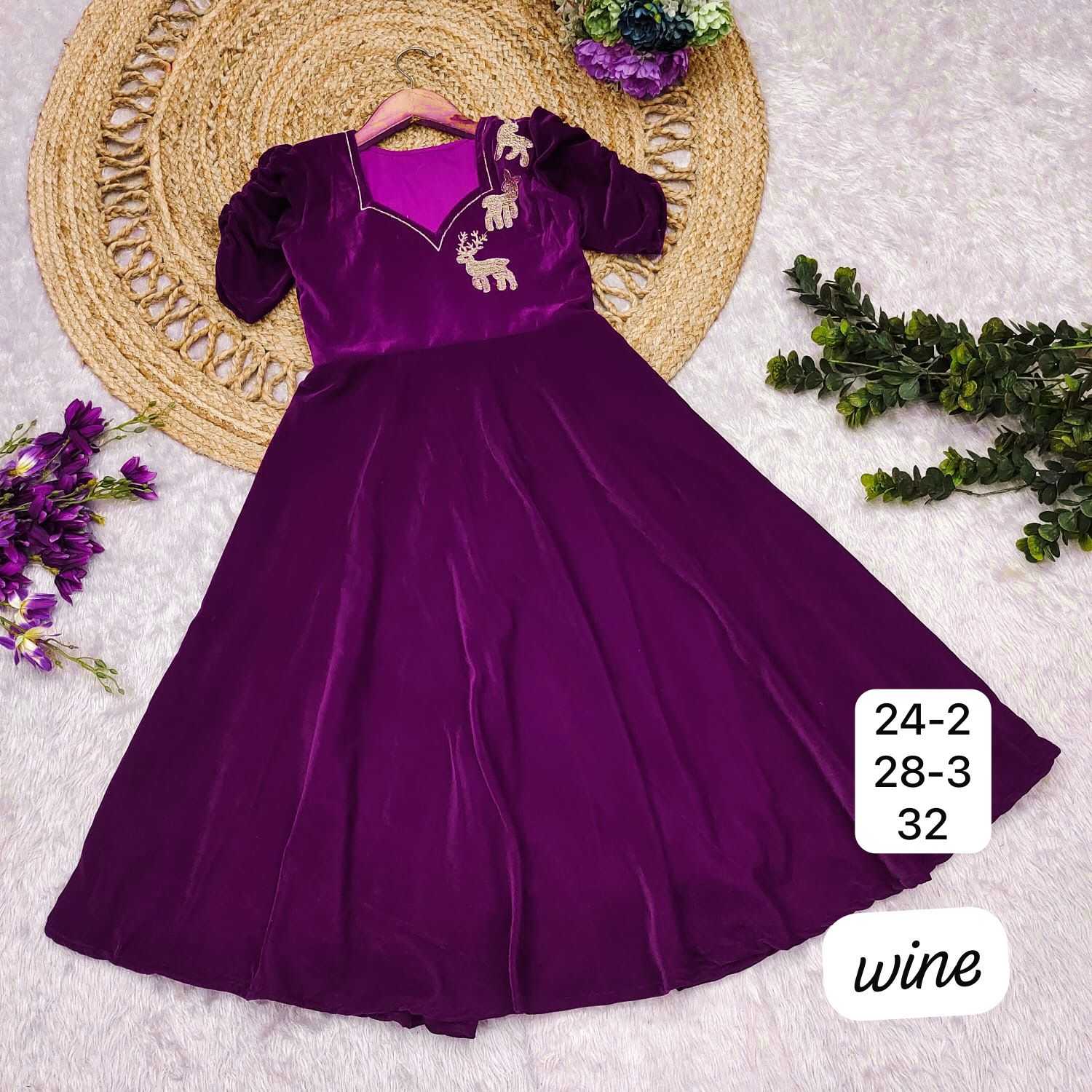 Ynf Velvet KESH493 midi Kids Wear Wholesale Kids Gown Kids Ethnic Gowns Manufacturer
