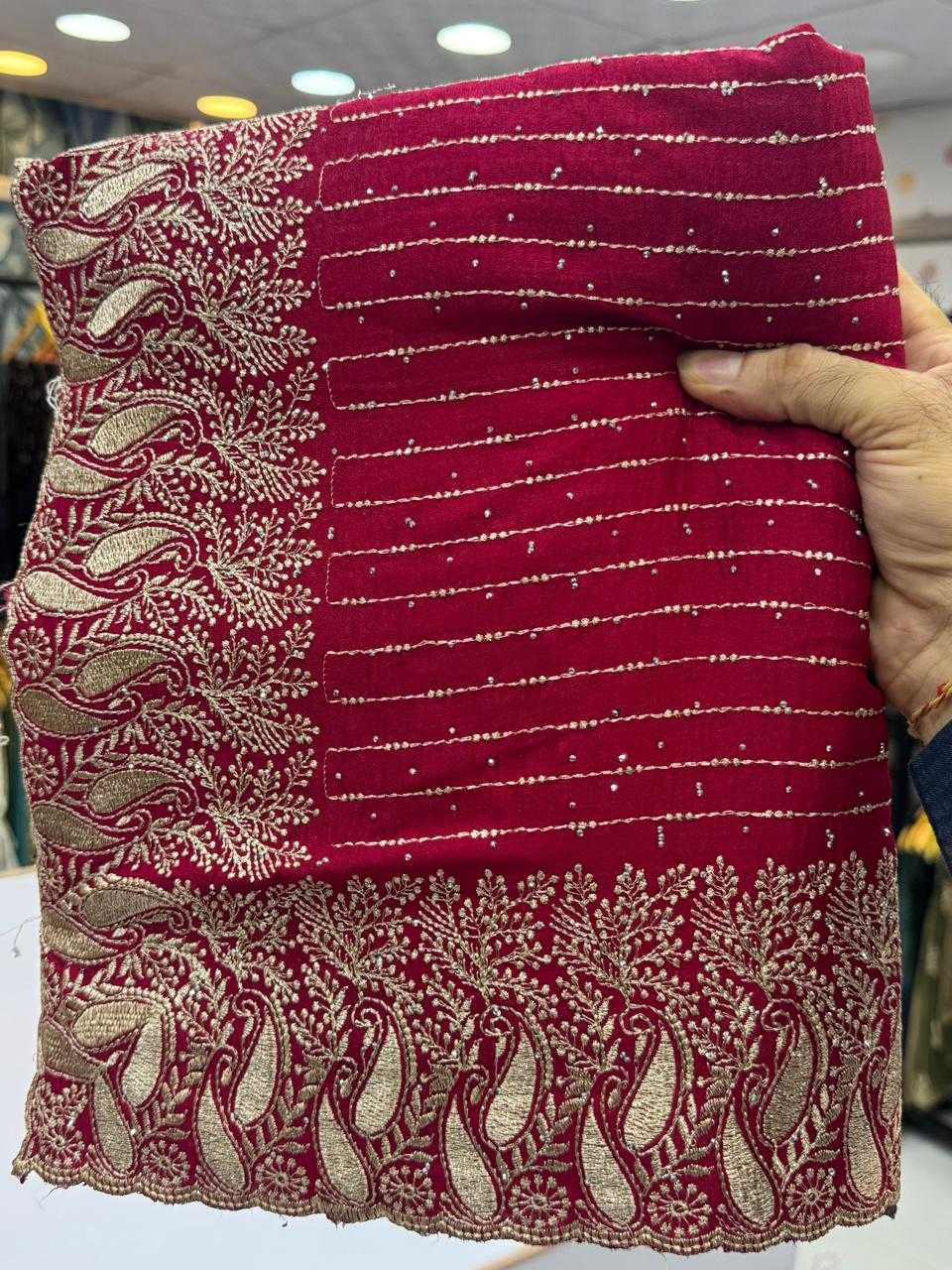 Ynf Vichitra Silk KESH114 2795 Silk Sarees Wholesale Zari Border Silk Sarees Embroidered Silk Sarees Silk Sarees With Stone Work Manufacturer