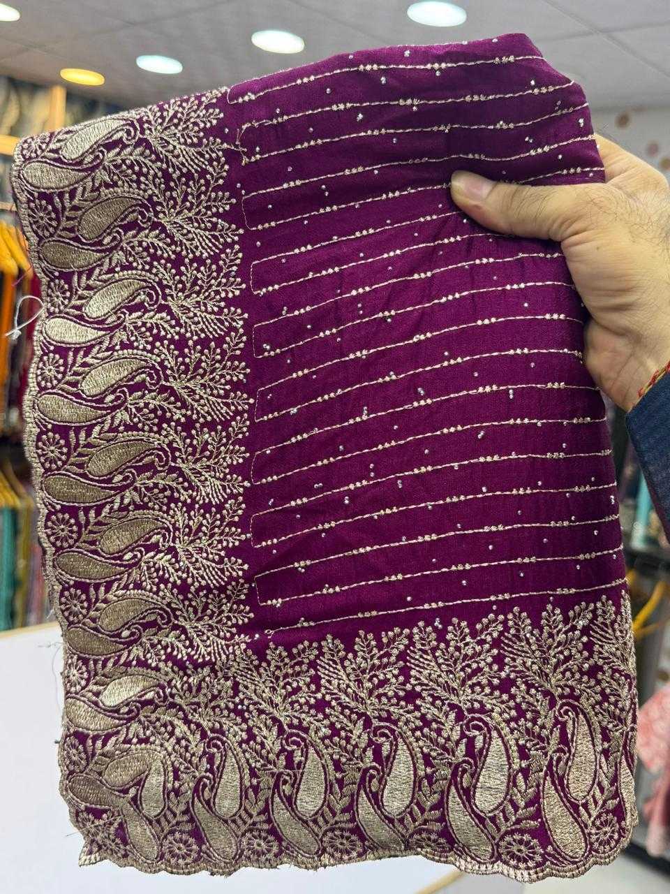 Ynf Vichitra Silk KESH114 2795 Silk Sarees Wholesale Zari Border Silk Sarees Embroidered Silk Sarees Silk Sarees With Stone Work Manufacturer