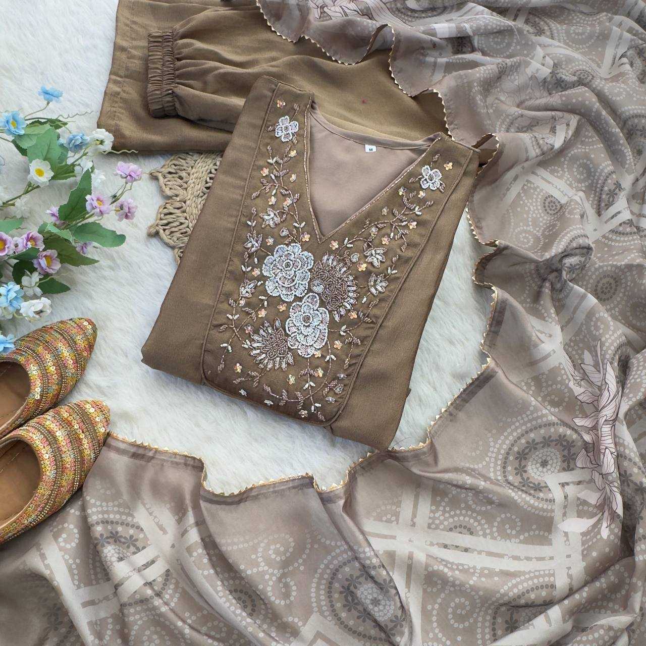 Ynf Vichitra Silk KESH513 459 Gowns Wholesale Fancy Gowns Embroidery Gowns Gown With Dupatta Manufacturer