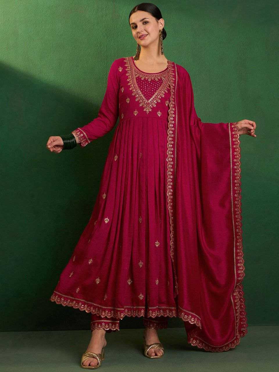 Ynf Vichitra Silk KESH529 SIMRAN Suits & Dresses Wedding Collections Festive Collections Wholesale Embroidery Suits Ladies Silk Suit Designer Suits Manufacturer