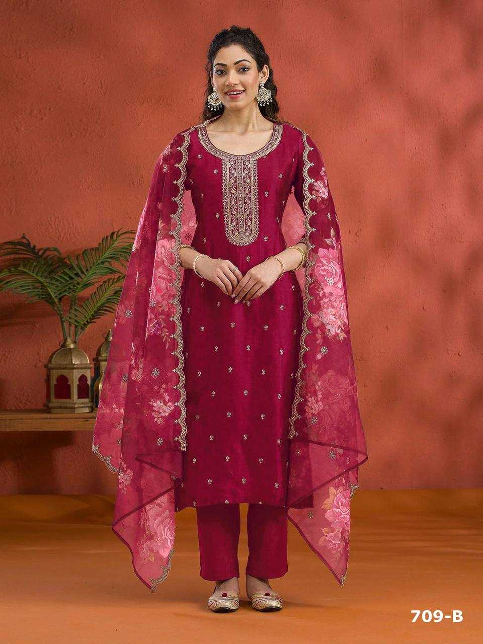 Ynf Vichitra Silk RIN131 709 Suits & Dresses Wedding Collections Festive Collections Wholesale Ladies Silk Suit Suit Material Embroidered Suits Manufacturer