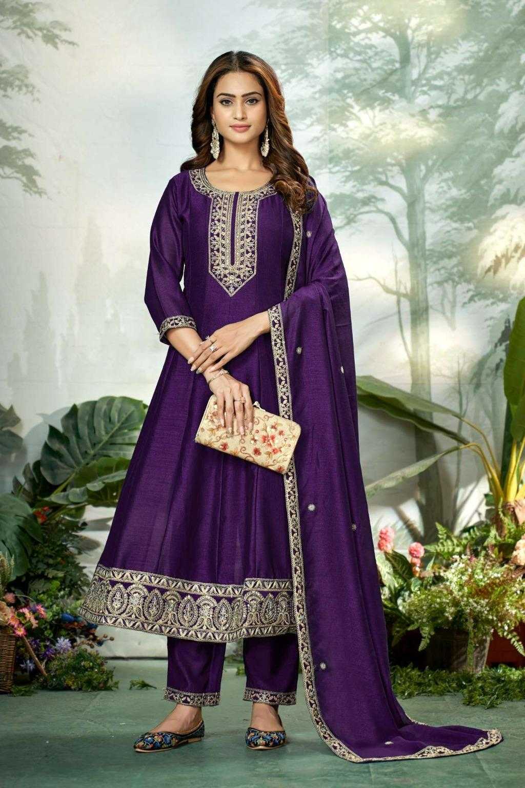 Ynf Vichitra Silk RIN190 3109 Setwise Collections Wholesale Gowns Catalogs Manufacturer