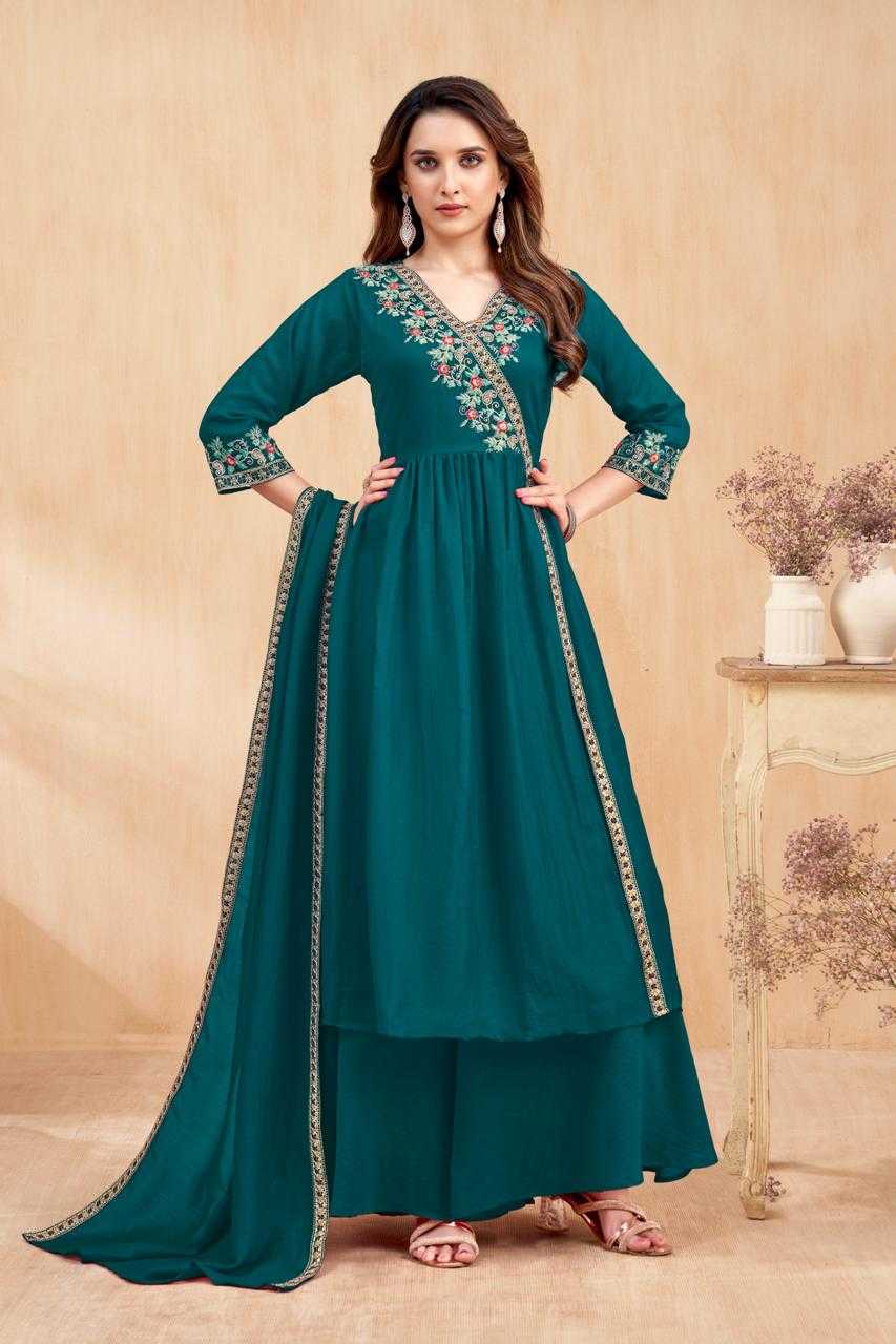 Ynf Vichitra Silk RIN190 FZ Setwise Collections Wholesale Gowns Catalogs Manufacturer