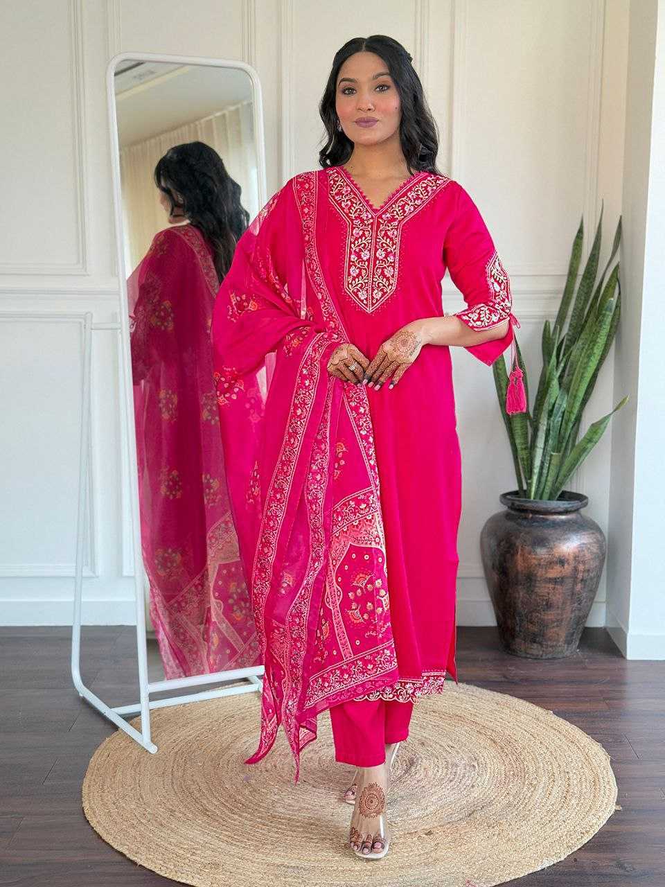 Ynf Viscose Chanderi KESH529 642 Suits & Dresses Wedding Collections Festive Collections Wholesale Embroidery Suits Chanderi Suit Wedding guest dresses Manufacturer