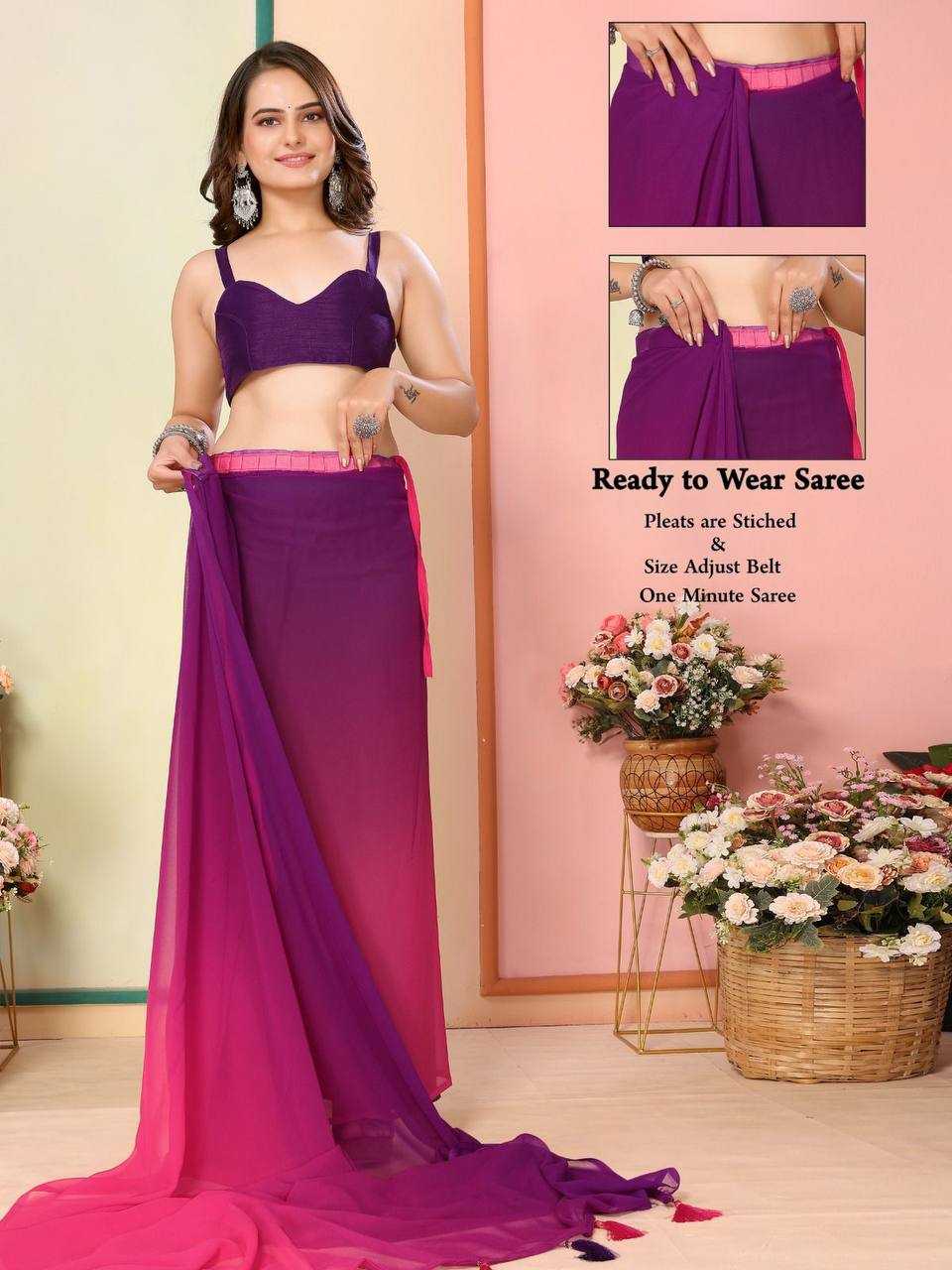 YNF GEORGETTE RVL KOREA WHOLESALE SAREES MANUFACTURER