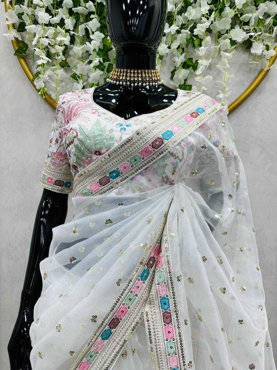 YNF ORGANZA SILK RIN133 481 WHOLESALE SAREES MANUFACTURER