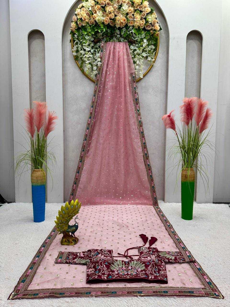 YNF ORGANZA SILK RIN133 481 WHOLESALE SAREES MANUFACTURER