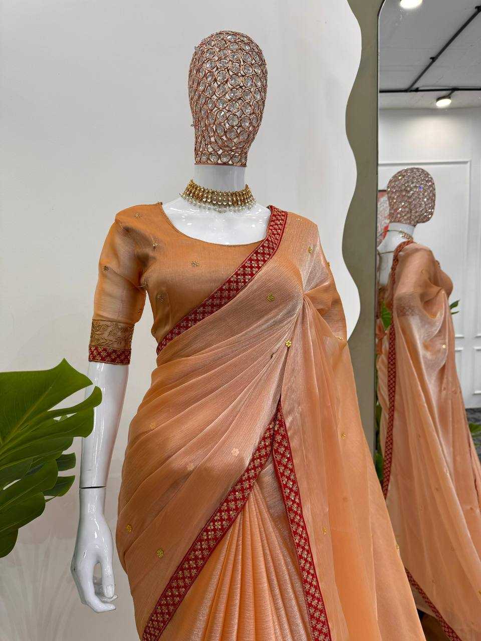 YNF BURBERRY SILK RIN133 501 SAREES WHOLESALE PARTY WEAR FANCY SEQUENCE RAKHI SAREE MANUFACTURER 