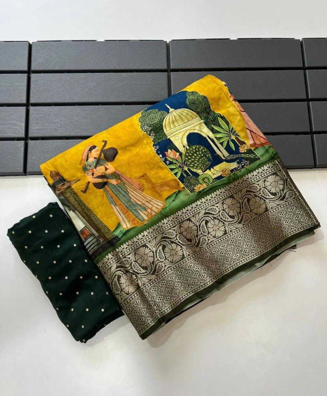 YNF DOLA SILK MKD 59 SAREES WHOLESALE PRINTED LADIES KALAMAKRI SAREES MANUFACTURER