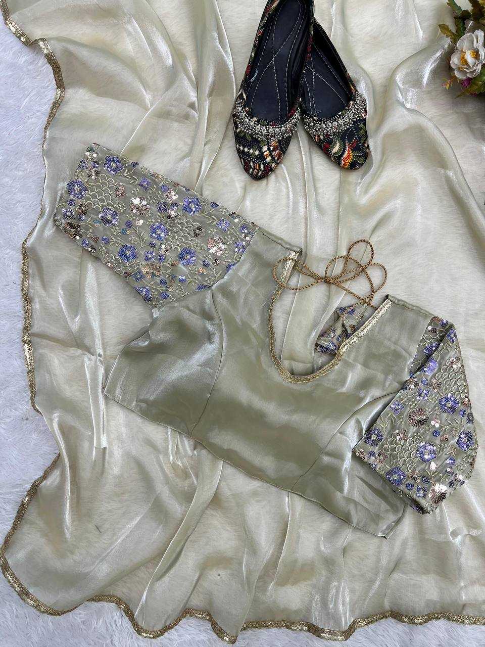 YNF JIMMY CHOO RIN141 1865 SAREES WHOLESALE JIMMY CHOO PARTY WEAR PLAIN SOLID LACE BORDER ZARI BORDER SAREES MANUFACTURER   