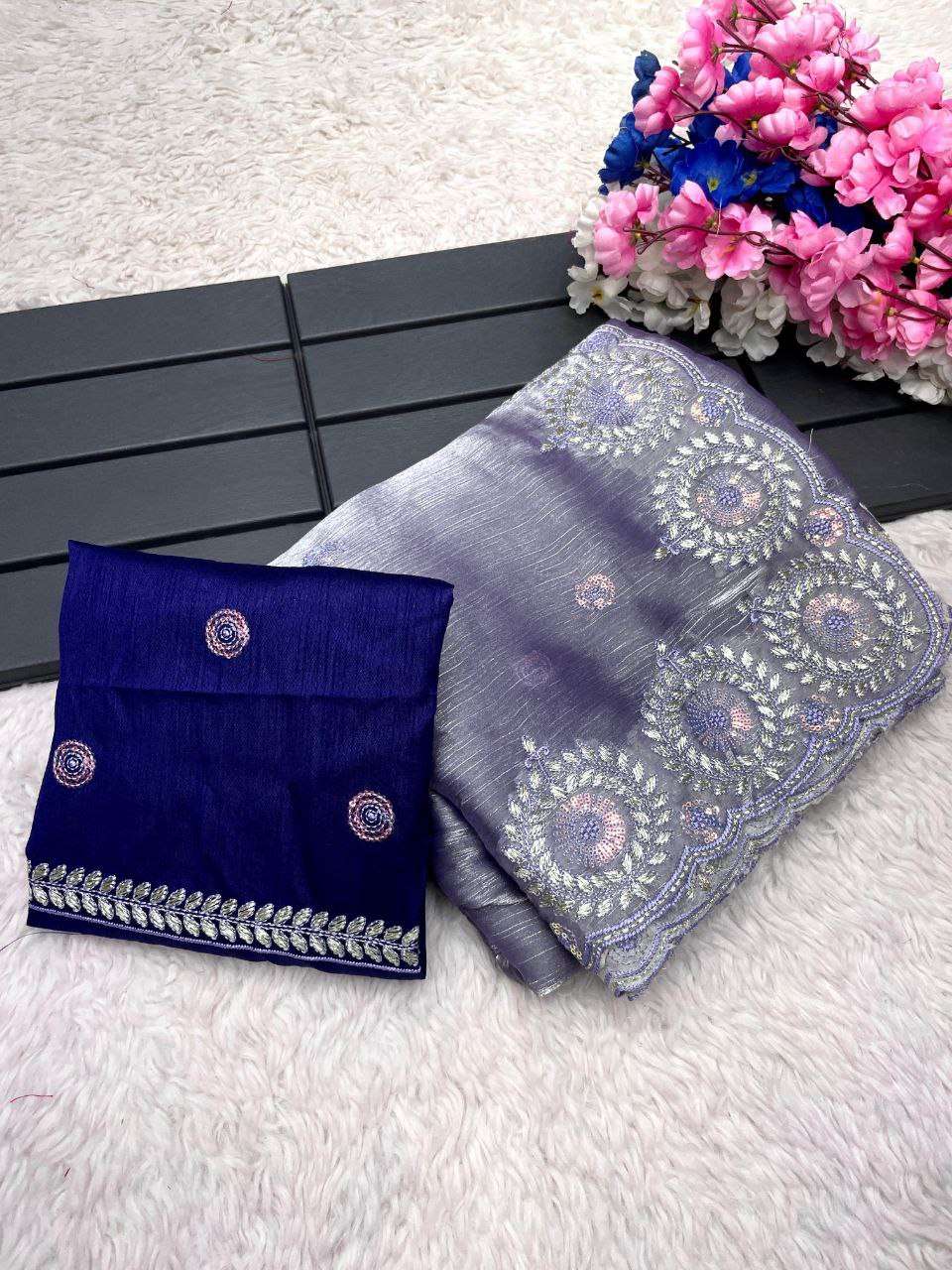 YNF JIMMY CHOO RMP 392 SAREES WHOLESALE JIMMY CHOO SEQUENCE EMBROIDERED SAREES EMANUFACTURER