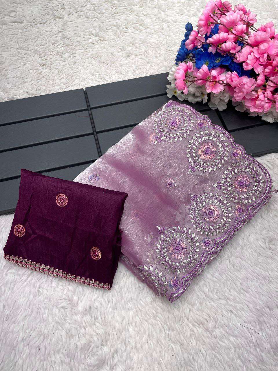 YNF JIMMY CHOO RMP 392 SAREES WHOLESALE JIMMY CHOO SEQUENCE EMBROIDERED SAREES EMANUFACTURER