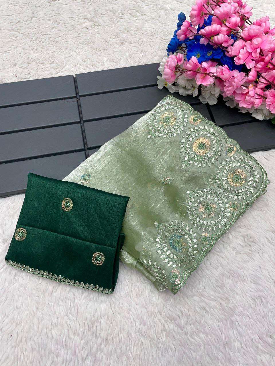 YNF JIMMY CHOO RMP 392 SAREES WHOLESALE JIMMY CHOO SEQUENCE EMBROIDERED SAREES EMANUFACTURER