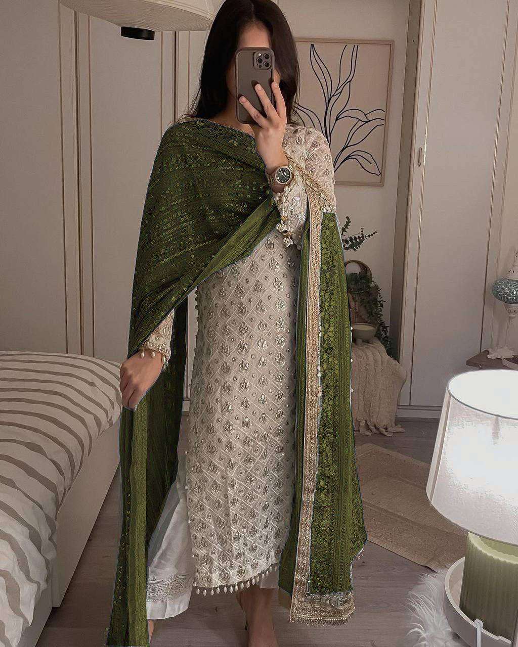 Ynf Faux Georgette RIN141 1816 Suits & Dresses Wholesale Embroidery Suits Georgette Suit Ladies Silk Suit Manufacturer