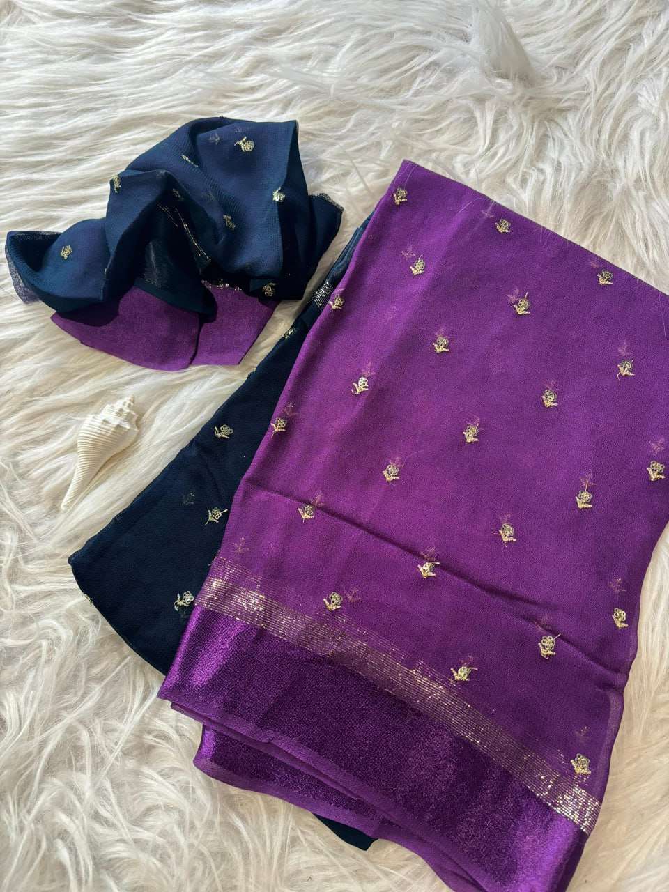 YNF GEORGETTE RIN105 FLOWER BUTTI SAREES WHOLESALE GEORGETTE HALF ZARI BORDER SAREES MANUFACTURER